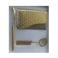 Gold Plated (Crystal Pen, Key Ring & Card Holder)